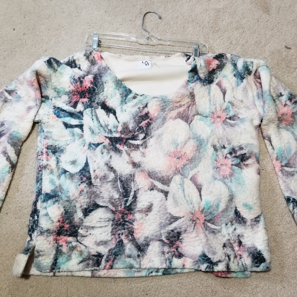 💙 SWEATER: Anthro Watercolor Print Fleece